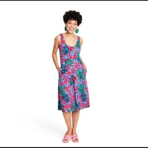 Tropical Print Sleeveless Knit Midi Dress - Tabitha Brown for Target Blue/Pink